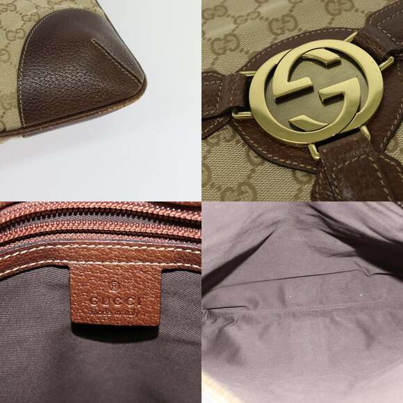 GUCCI GG Canvas Shoulder Bag Beige Gold - Picture 11 of 12
